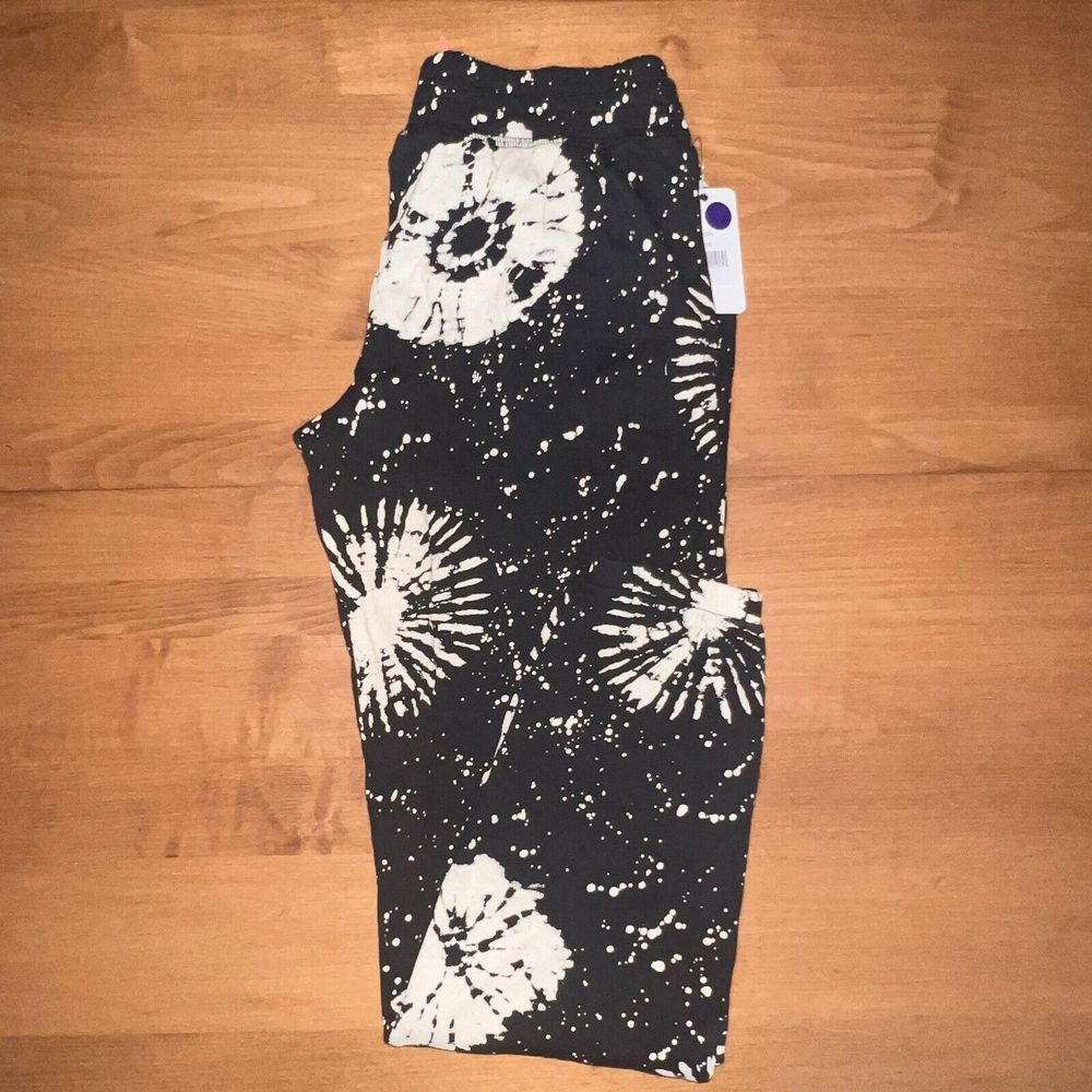 NEW PJ Salvage Small Black Stormy Monday Sunburst Tie Dyeโ Lounge Pajama Pants